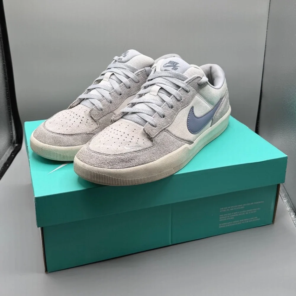 Nike SB Force 58 White/Ashen Slate-Sail Skate Suede Shoes IH0636-141 Mens 11